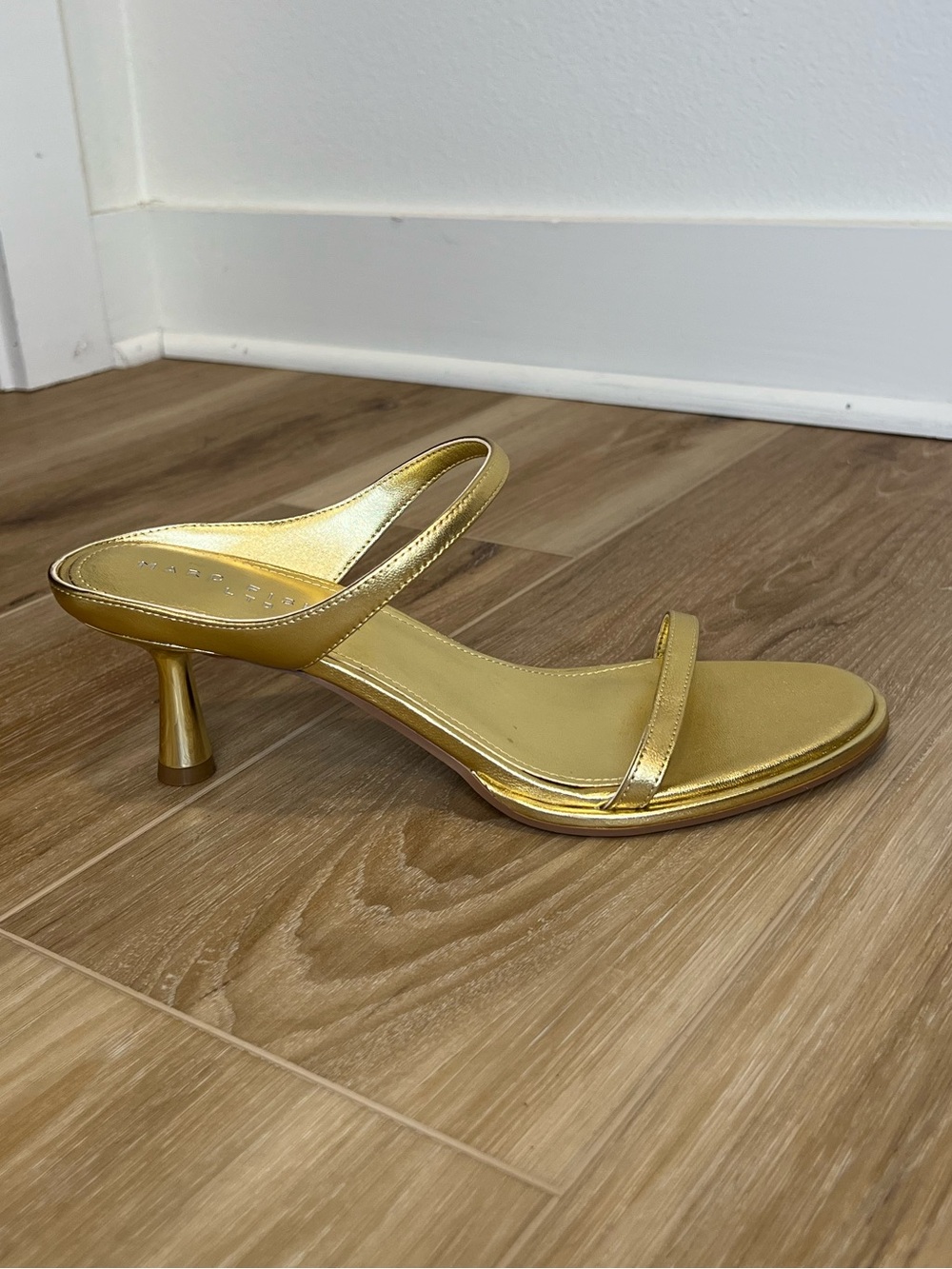 Marc Fisher Alonde Gold Metallic Strappy Heel Sandals - Women Size 8.5
